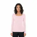 Wholesale women's pink long sleeve crew neck t-shirt