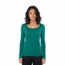Wholesale women's teal long sleeve scoop neck t-shirt