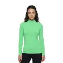 Wholesale women's green turtleneck long sleeve fitted top