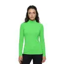 Wholesale women's bright green long-sleeve turtleneck fitted to the body