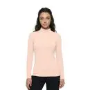 Wholesale women's long-sleeve turtleneck top in blush pink