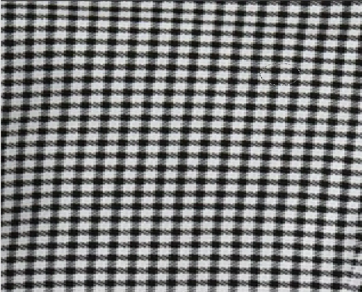 Wholesale black and white gingham check fabric with tight weave pattern