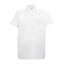 Wholesale women's white short-sleeve button-up shirt with chest pocket