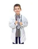 Wholesale children's doctor costume lab coat with stethoscope and dress shirt
