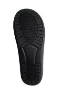 Wholesale black non-slip shoe sole with hexagonal tread pattern and natural uniforms branding