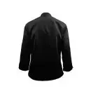 Wholesale women's black long-sleeve button-up shirt back view