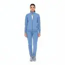 Wholesale women's light blue zip-up jacket and matching pants tracksuit set