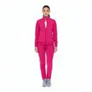 Wholesale women's hot pink zip-up tracksuit with matching jacket and pants