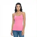 Wholesale women's pink camisole tank top with adjustable straps and scoop neckline