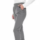 Wholesale women's gray elastic waist pants with front pockets and drawstring detail