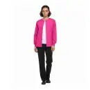 Wholesale women's pink button-front cardigan with white undershirt and black pants