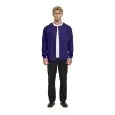 Wholesale men's navy zip-up cardigan with white crew neck t-shirt and black pants