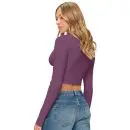 Wholesale women's purple long sleeve crop top with jeans