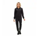 Wholesale women's black zip-up hoodie and jogger pants set