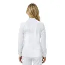 Wholesale women's white long-sleeve quarter-zip sweatshirt, back view