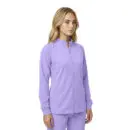 Wholesale women's lavender zip-up jacket with long sleeves and matching pants set